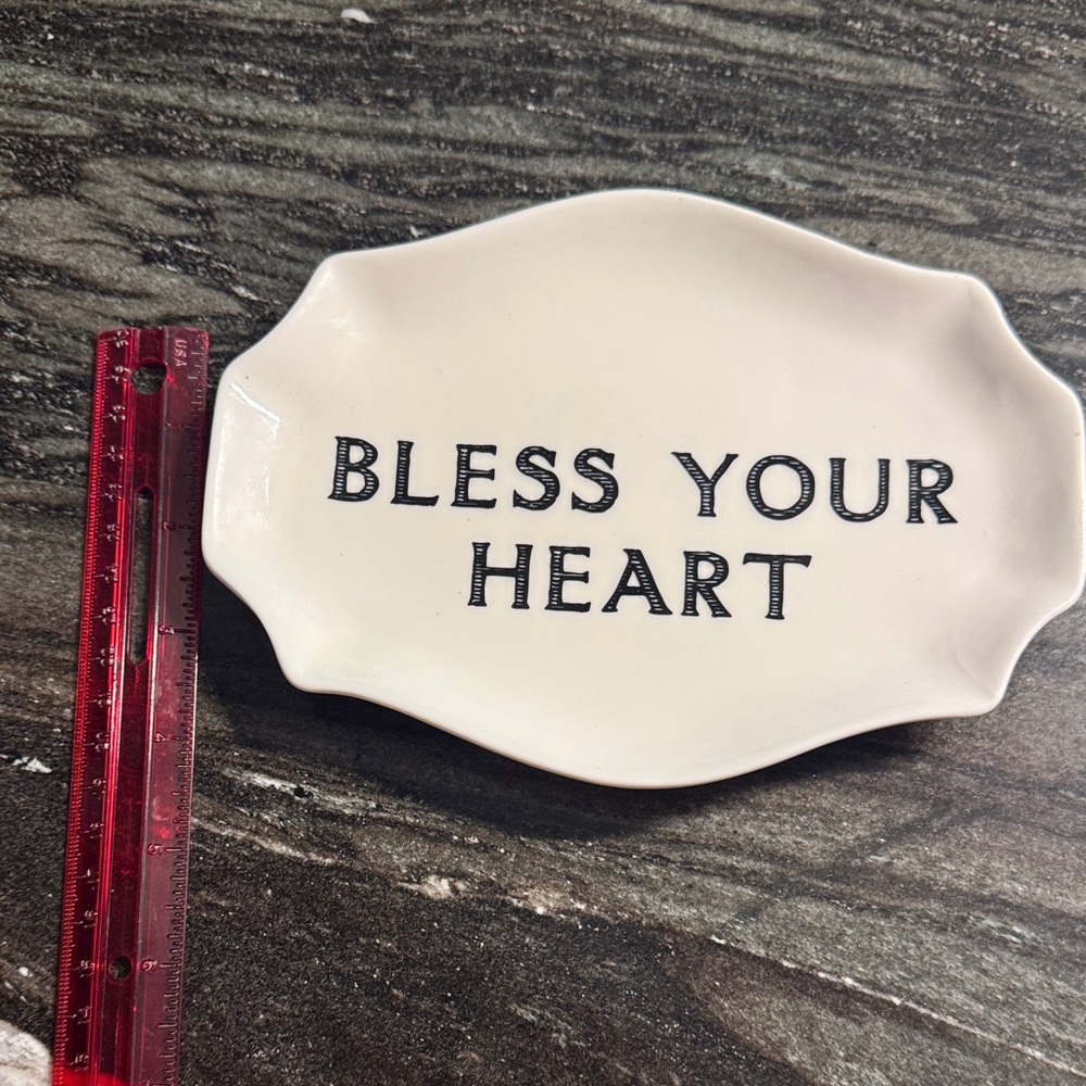 Cream Decorative Tray with Text - Picture 2 of 3
